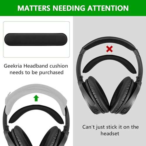 Geekria Comfortable Cooling-Gel Replacement Headband Pad DIY Installation No Tool Needed, Fits Geekria Hook and Loop Headband Cover Only (Black)