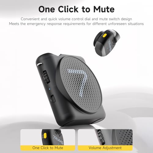 7RYMS WA2 Wireless Voice Amplifier for Teachers with Magnetic Lavalier Mic, Wireless Portable Amplifier with Noise Canceling, Mini Voice Amplifier for Classroom, Meeting, Training, Speech (Black) - color: Black