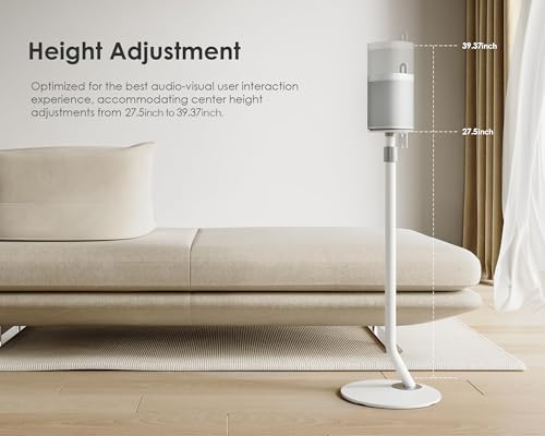 FITUEYES Universal Speaker Stand Pair, with Height Adjustable, White,1 Pair - color: White
