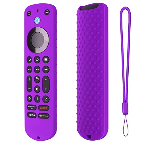 Silicone Cover for Voice Remote Pro 2022, Silicone Case Cover for Voice Remote Pro 2022 with Lanyard (Purple) - color: Purple
