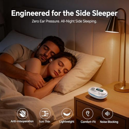 Bluetooth Invisible Sleep Earbuds Wireless Small Flat Sleeping Headphones - color: White
