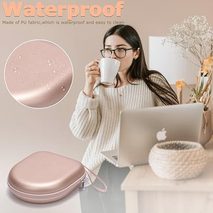 Ginsco Universal Headphone Case Compatible with JBL Tune 510BT 720BT, Sony WH-CH 720N/WH-CH520, with Bose/Sony/JBL/Soundcore Life Q20i Q30/BERIBES/TOZO/KVIDIO Waterproof Travel Carrying Case Rose Gold - color: Rose Gold