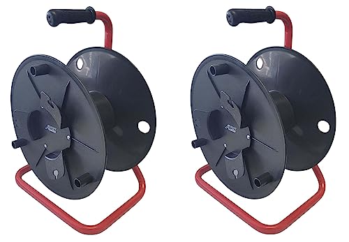 Audio2000'S ADC271C2 Two-Pack (2 Pieces) Deluxe Portable Cable Reels/Cord Reels, Total Capacity: up to 1440 feet of 6mm Cable/Cord (Capacity of Each Cable Reel: up to 720 feet of 6mm Cable/Cord)