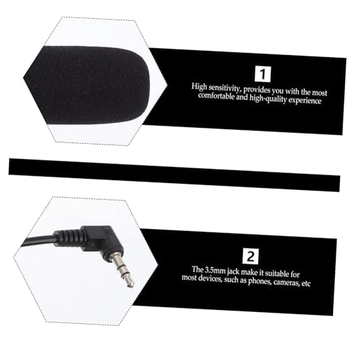 Mikinona Digital Camera Microphone High-Sensitivity Recording Mic for DSLR and Smartphone Interviews Photography with Stereo Plug Condenser Mic for Sound Recording