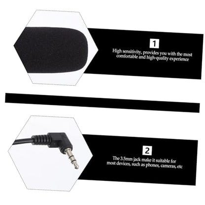 Mikinona Digital Camera Microphone High-Sensitivity Recording Mic for DSLR and Smartphone Interviews Photography with Stereo Plug Condenser Mic for Sound Recording