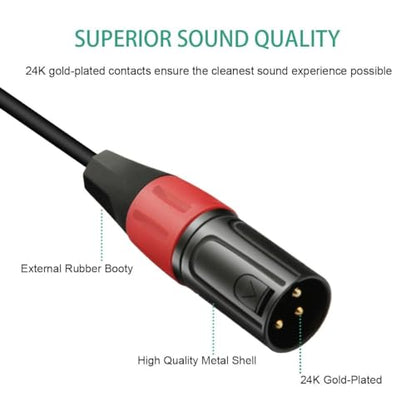 XLR to 3.5mm Adapter, Balanced 3.5mm 1/8 inch Mini Jack Female to XLR Male Stereo Audio Adapter Cable - 1ft - style: 3.5mm Female to XLR Male