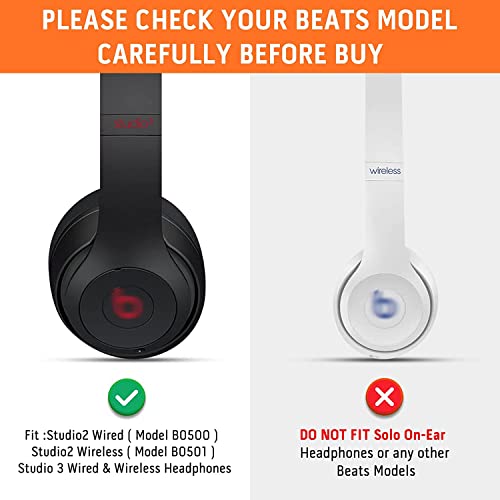GEVO Replacement Ear Pads for Beats Studio 2 & 3 Headphone Ear Cushions - color: White