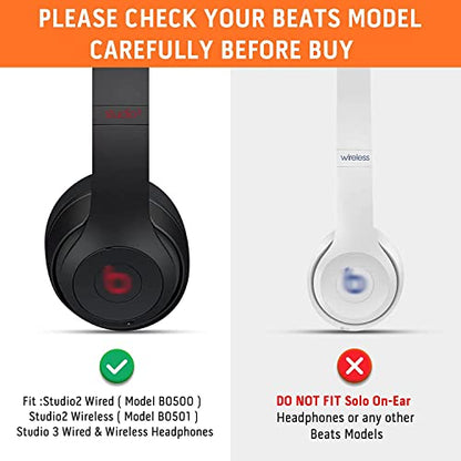 GEVO Replacement Ear Pads for Beats Studio 2 & 3 Headphone Ear Cushions - color: White