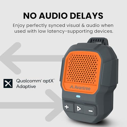 Avantree HomeBuddy - Auracast Clip-On Speaker, Red | Compact Bluetooth LE Audio speaker with Auracast sharing, hands-free. - color: Red, style: Single Wearable Clip-on Speaker