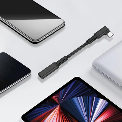 90 Degree USB C to 3.5mm Headphone Cable,90 Degree Type C Male to 3.5mm Female Aux Audio Dongle Converter,for Devices with Type-C Interface (C) - style: C