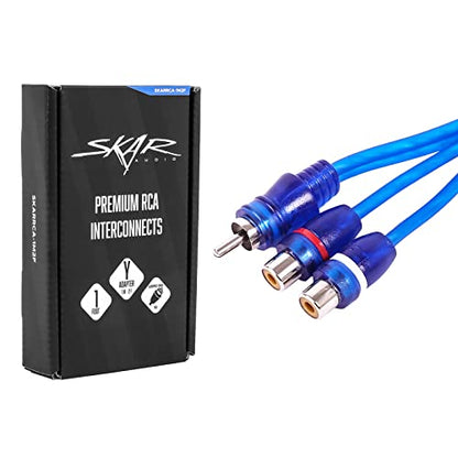Skar Audio 1-Male to 2-Female RCA Y-Adapter (12-inches) Interconnect Cable - SKARRCA-1M2F (Pack of 2) - size: 1-Male to 2-Female Y-Adapter - 1 ft (Pack of 2)