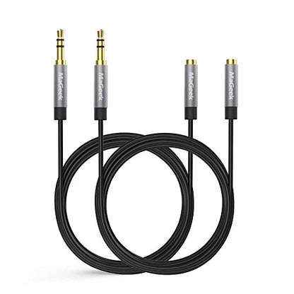 MaGeek 3.5mm Audio Aux Extension Cord, (2-Pack,10ft) Long TRRS 4-Pole Headphone Cable Male to Female Auxiliary Adapter Compatible with Beats, iPad, Car Audio and More(Black) - size: 2-Pack_10ft