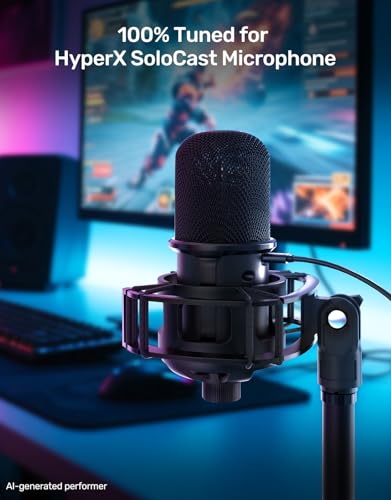 Custom Built for SoloCast Shock Mount with Screw Adapter, Anti-Vibration | Upgrade Elastic Suspension & Holder Clip, for HyperX SoloCast, Mic Stand, Podcast, Streaming, Improves Sound & Recording. - size: HyperX SoloCast Shock Mount