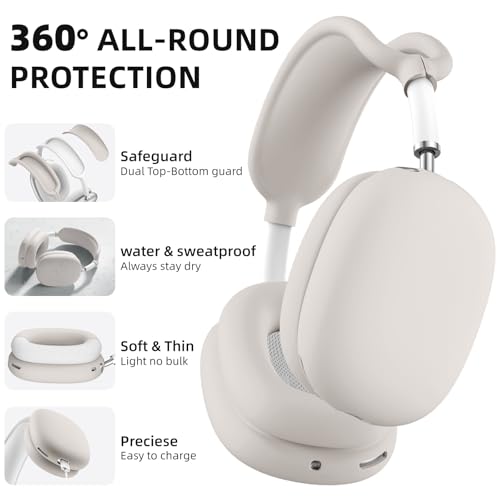 Lerobo Case Cover for Airpods Max Headphones,Soft Ear Cup Silicone Case for Apple Airpod Max 2024/2020,Anti-Scratch Earpad Cover Accessories,Nude - color: Nude