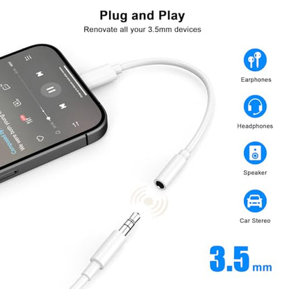 [Apple MFi Certified] USB C to 3.5mm Audio Adapter for iPhone 17 16 15 | 5 Pack USB Type C to 3.5 mm Headphone Jack Aux Audio Cable Dongle Adapter for iPhone 17/aIR/17 Pro/17 Pro Max/16 15 Pro Max
