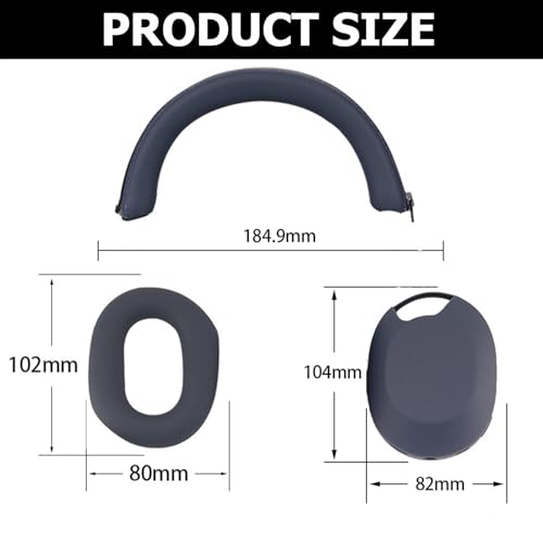 3 Set Case Cover for Sony WH-1000XM5 Headphones,Embody Ear Pad Cover/Headband Cover/Ear Cover Soft Silicone Headphones Accessories（Blue） - color: Blue
