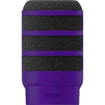 Rode PodMic USB Dynamic Broadcast Microphone Bundle with WS14 Purple Pop Filter — XLR and USB-C Studio Mic with Aphex DSP for Streaming, Twitch Broadcasting, Esports Commentary, Gaming Podcasting