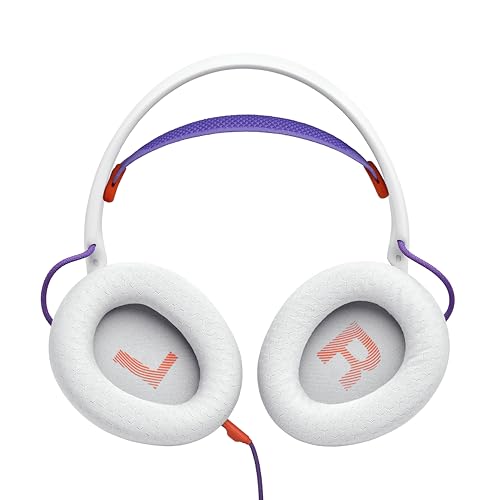 JBL Quantum 250 Wired Gaming Headset Spatial Sound Mic - White | Plug And Play 3.5mm Connection For PC, Xbox, PlayStation, Switch, With Detachable Boom Arm And Lightweight Over Ear Comfort - color: White