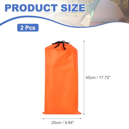 2 Pcs 18 x 10 Inch Tripod Monopod Case Bag, Oxford Cloth Foldable Tripod Carrying Case Bag with Drawstring, Fits Speaker/Light Stand/Studio/Outdoor/Travel/Camping, Orange - size: 18x10 Inch