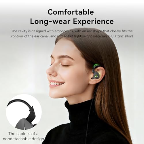 KBEAR Venus USB C Wired Headphones, Sleek LED Lighting Gaming Earbuds USB-C Wired Earbuds, HIFI IEMs for Gaming with Volume Control/10mm Dynamic Driver/Noise Isolating for Phone Laptop iPad (with Mic)