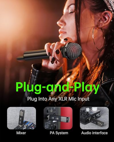 Xvive M5 Handheld Wireless Microphone System, 5.8GHz Plug-and-Play Wireless XLR Mic with Compact Receiver, Auto Channel Scan, 24-bit/48kHz Audio for Church, Live Vocals, Speakers & Events - style: M5