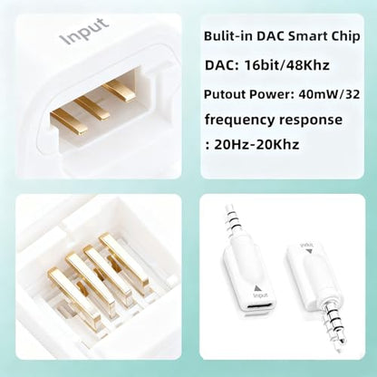 Poyiccot USB C to 3.5mm Headphone Jack Adapter 2 Pack, USB Type C Female to 3.5mm Male Audio Adapter, Type C to AUX Converter HiFi DAC Headphone Jack for iPhone 15,MacBook, Car Audio, White - style: 2 Pack Male to Female White
