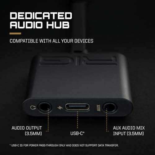 RIG R5 Spear MAX HD Wired PC Gaming Headset | 40mm GrapheneQ™ 드라이버, USB-C 오디오 DAC, 돌비 애트모스 3D 오디오, 탈착식 노이즈 캔슬링 마이크, 메모리 폼 - 3.5mm 및 USB-C - color: 블랙.