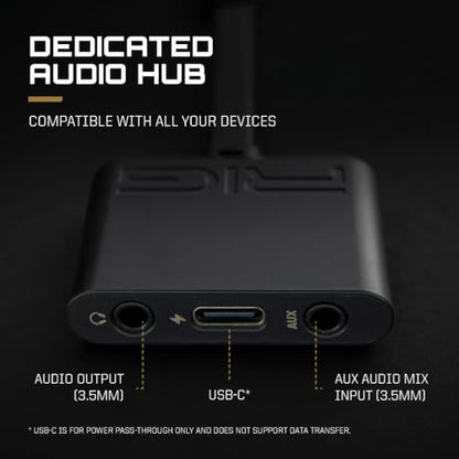 RIG R5 Spear MAX HD Wired PC Gaming Headset | 40mm GrapheneQ™ 드라이버, USB-C 오디오 DAC, 돌비 애트모스 3D 오디오, 탈착식 노이즈 캔슬링 마이크, 메모리 폼 - 3.5mm 및 USB-C - color: 블랙.