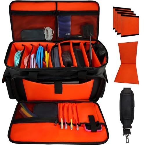 DJ Cable File Gig Bag with Detachable Dividers | 1680D Fabric | For DJ Gear, Sound Equipment & Accessories | Padded Storage for Mics, Lighting, Camera, Pedals, Cords