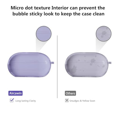 Aircawin for Beats Solo Buds Case Clear,TPU for Beats Solo Buds Cover 2024 | Shockproof Full Protective Soft Transparent TPU Cover for Beats Solo Earbuds with Keychain and Cleaning Pen-Violet - color: Light Purple