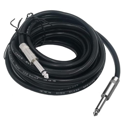 2 Pack 1/4" TS to TS Speaker Cable 100 Feet 12AWG 2 Conductor Heavy Duty - size: 100 ft(2 Pack)