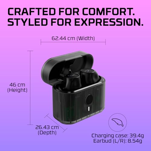 HyperX Cirro Buds Pro – True Wireless Earbuds, Active Noise Cancellation, ANC, Ambient Sound Mode, Low Latency, Bluetooth 5.2, IPX4, Fast Charge, PC, Nintendo Switch, Mobile - Black - color: Black
