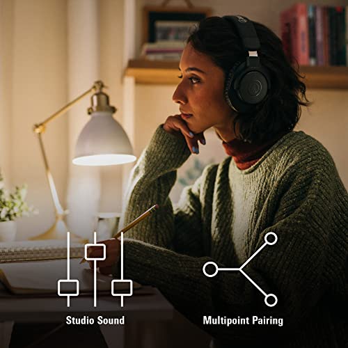 Audio-Technica ATH-M20xBT Wireless Over-Ear Headphones, Black - color: Black, style: Bluetooth Wireless