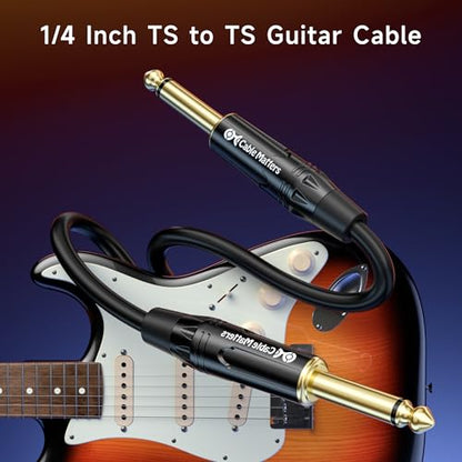 Cable Matters 2-Pack 1/4 Inch TS to TS Guitar Cable, 10ft - size: 10 ft, style: Regular