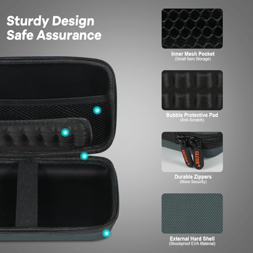 Shockproof Hard Shell Case,Large Electronic Organizer Carrying Case - color: Grey Blue