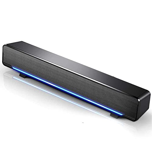 Soundbar, Multi-Function Stereo Surrounding Deep Bass Sound USB Wired Indoor Music Player Box 3.5mm Input for PC Cellphones(Black)