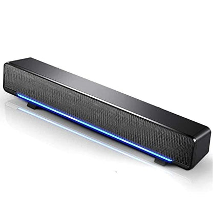 Soundbar, Multi-Function Stereo Surrounding Deep Bass Sound USB Wired Indoor Music Player Box 3.5mm Input for PC Cellphones(Black)