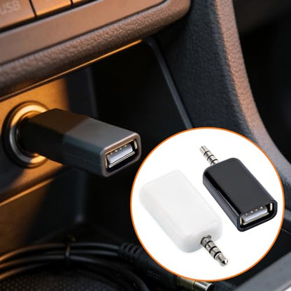 4 Pack AUX to 3.5mm Audio Adapter, USB A Female to Male Converter, USB A Female 3.5mm Male Audioes Converter Jack Plug for USBs Flash Drive Car CD Player MP3 Music Auxiliary Port Only ﻿