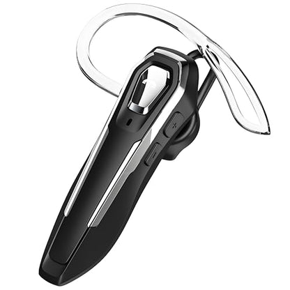 Single Ear Bluetooth Headset V5.4 36Hrs Talk Time, Bluetooth Earpiece | Noise Canceling Microphone, Hands-Free Wireless Headset for Driving/Office/Business, Crystal Clear Calls, Lightweight (Black)