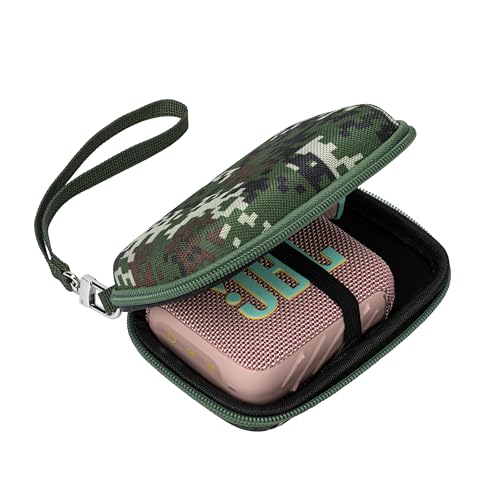 Ginsco New Case for JBL Go 4 and Go 3- Ultra-Portable, Waterproof and Dustproof Bluetooth Speaker, for Go 3 - Mini Bluetooth Speaker, Travel Carrying Hard Case with Detachable Strap(Camo) - color: Camo