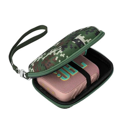 Ginsco New Case for JBL Go 4 and Go 3- Ultra-Portable, Waterproof and Dustproof Bluetooth Speaker, for Go 3 - Mini Bluetooth Speaker, Travel Carrying Hard Case with Detachable Strap(Camo) - color: Camo
