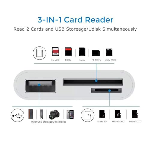 USB 2.0 Type C USB-C to TF Micro SD SDXC USB Female Card Reader Adapter Compatible with MacBook Laptop Tablet Phone - style: SD 3-in-1