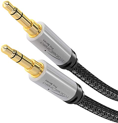 KabelDirekt – 3.5mm Aux Audio Cord – 8ft | Headphone & aux cable for iPhone/car/laptop, auxiliary cord, 3.5mm male to male, nylon - size: 8 ft, style: Braided Stereo Jack Cable