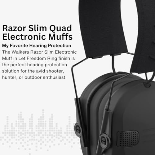 Walker's Razor Slim Electronic Earmuffs | Protective Case - color: Let Freedom Ring