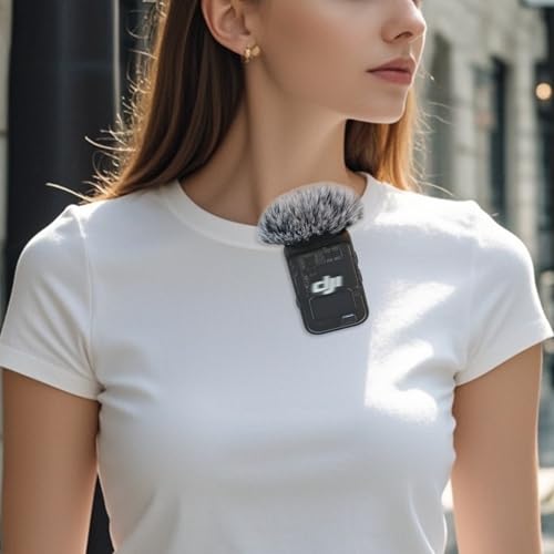Microphone Windscreen Compatible with DJI MIC 2 (Not for DJI MIC 1) / OSMO POCKET Microphone Furry Wind Muff (2 Packs-Grey) - color: gray-2pcs
