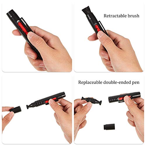 Frienda 3 Pcs Lens Cleaning Pen Brush for Camera Telescope Optics Screen | Dual-ended Soft Brush Tip, Removes Dust and Fingerprints, for Slr Cameras Binoculars Spotting Scopes Rangefinders Monoculars