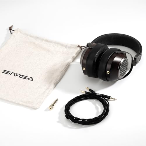 SIVGA Anser HiFi Open-Back Wooden Over-Ear Wired Headphones, 50mm Driver | Solid wood earcups, 3.5mm detachable cable, soft earpads, adjustable headband, powerful clean bass, wide soundstage