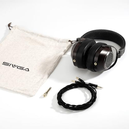SIVGA Anser HiFi Open-Back Wooden Over-Ear Wired Headphones, 50mm Driver | Solid wood earcups, 3.5mm detachable cable, soft earpads, adjustable headband, powerful clean bass, wide soundstage