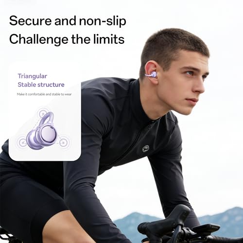 Open Ear Earbuds Open Ear Headphones Wireless Bluetooth 35Hrs Playtime Stereo Sound Ear Buds Wireless Charging Case Digital Display Open Earbuds for Running, Workout, Travel, and Daily Use (Black) - color: Black
