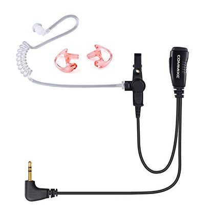 Walkie Talkie Earpiece w Mic 2.5mm 1-Pin Compatible with Motorola Talkabout | Two-Way Radio Headset with PTT Covert Air Acoustic Tube